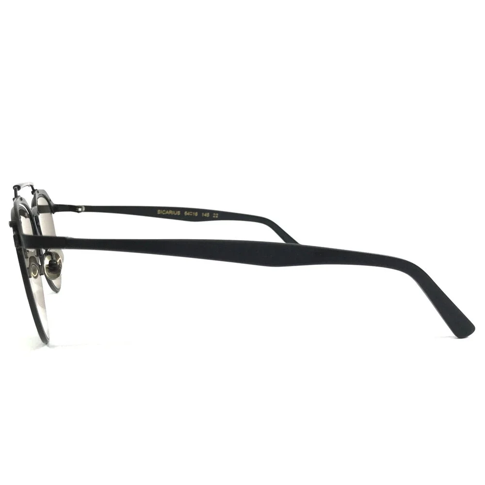 L.G.R Sunglasses SICARIUS 22 Black Aviator Frames w/ Dark Gray Lenses 54-16-145